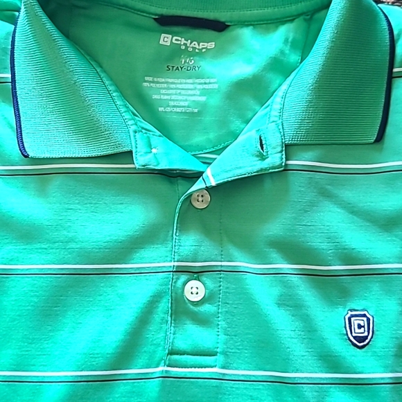 CHAPS Golf Stay Dry Green Shirt Large - Picture 4 of 4